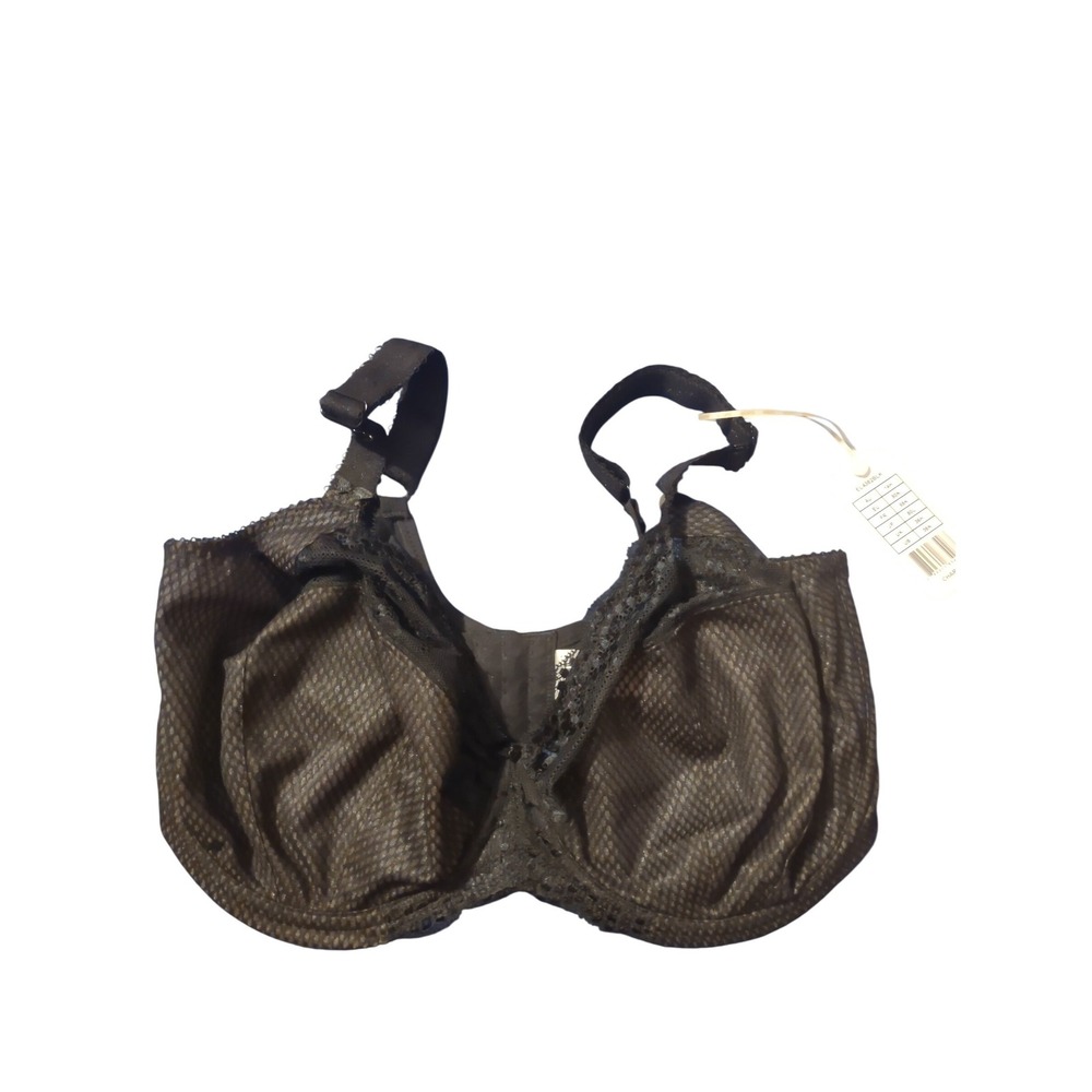 Elomi Charley Spacer Underwire Bra Black Lace J-Hook EL4382BLK 36K US 36H UK